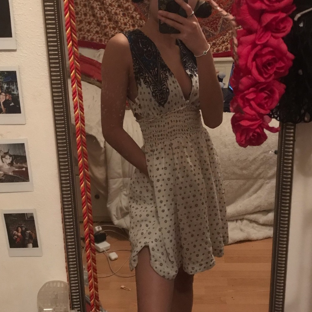 Free People V Cut Floral Dress